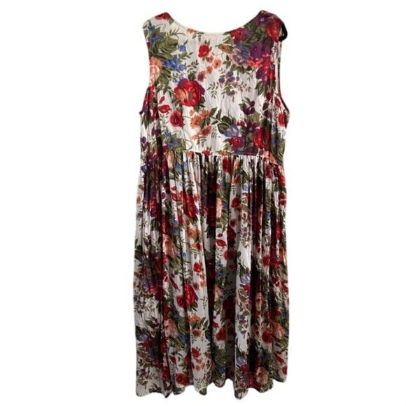 The Avenue Floral Maxi Tank Dress Button Front Sz 18/20 Semi Sheer Spring Read - Picture 9 of 16